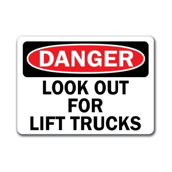 Signmission Danger Sign-Look Out For Lift Trucks-10in x 14in OSHA Safety Sign, 10" L, 14" H, DS-Lift Trucks DS-Lift Trucks - main